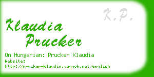 klaudia prucker business card